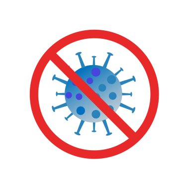  Vector illustration of a sign prohibiting coronavirus infection clipart