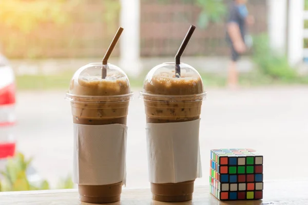 Iskaffe på kafé — Stockfoto
