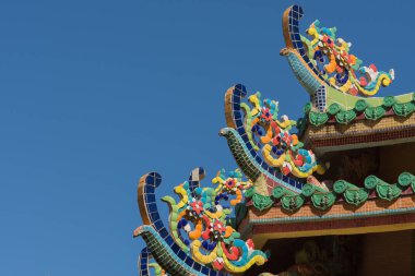 Eski Çin tapınağın çatısı.