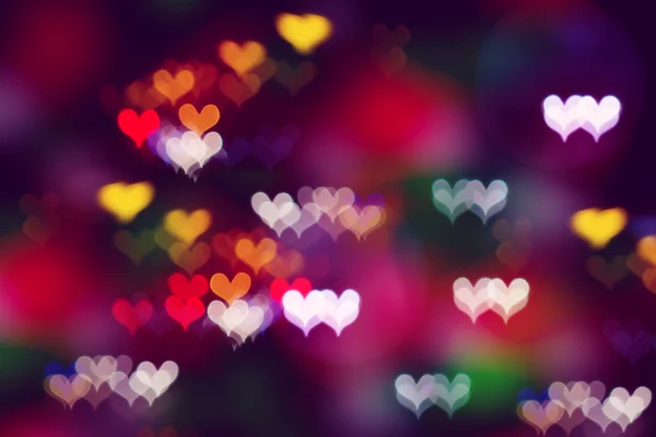 Colorful heart bokeh abstract pattern background — Stock Photo, Image