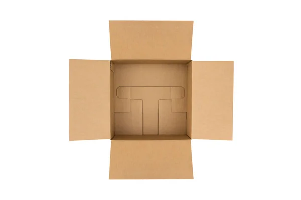 Відкрита коричнева коробка доставки коробки . — стокове фото