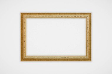 Beyaz duvar arka plan üzerinde ahşap çerçeve.