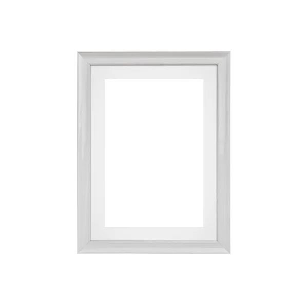 Quadro de madeira branco isolado no branco — Fotografia de Stock