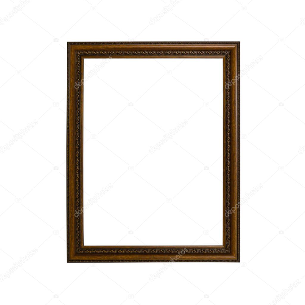 Classic wooden frame isolated on white