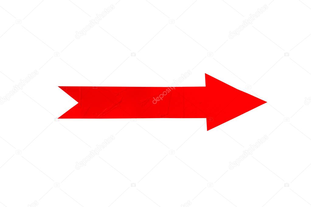 red arrow icon on white background.