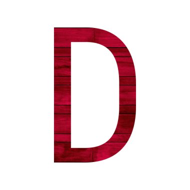 Kırmızı ahşap doku ile İngilizce alfabe.