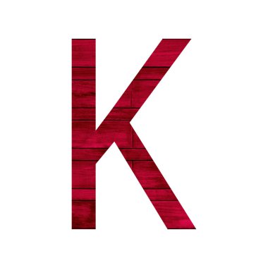 Kırmızı ahşap doku ile İngilizce alfabe.