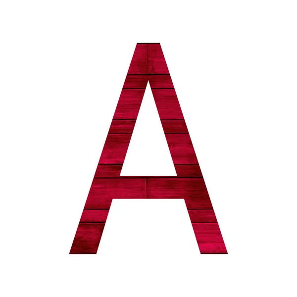 English alphabet with red wood texture. — Stock Photo, Image