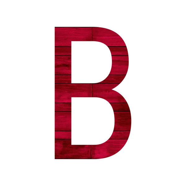 Alfabeto inglés con textura de madera roja . —  Fotos de Stock