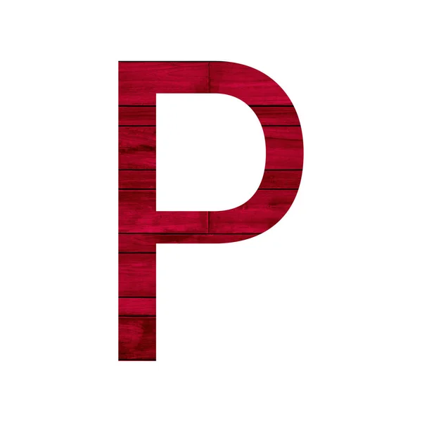 English alphabet with red wood texture. — Stock Photo, Image