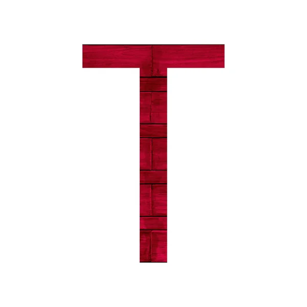 Vörös fa textúra angol ábécé. — Stock Fotó