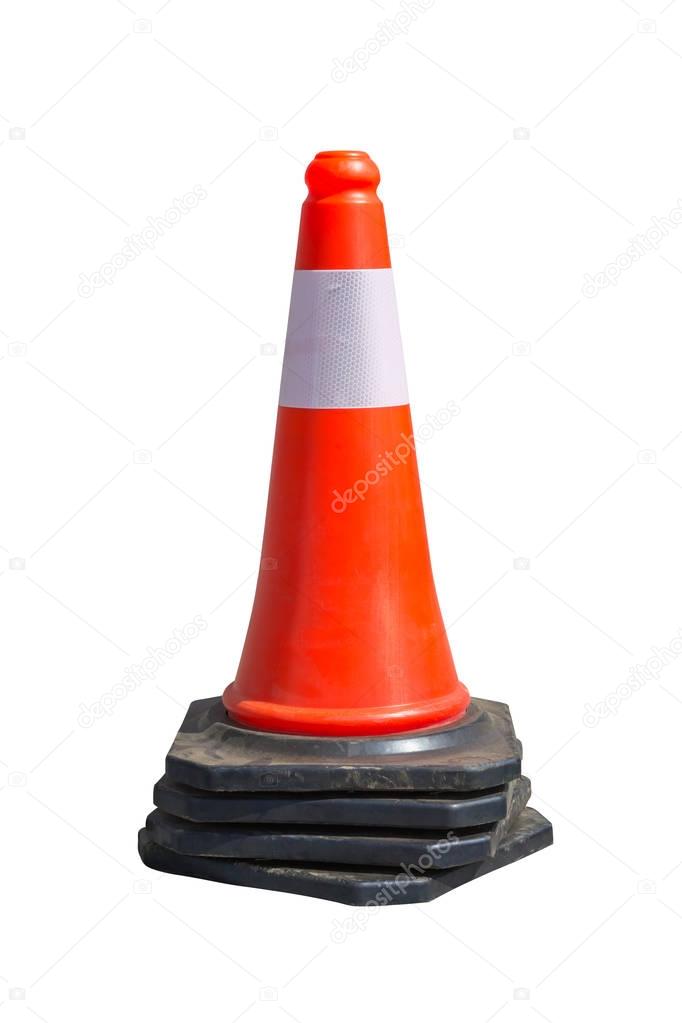 Traffic cone on white background.