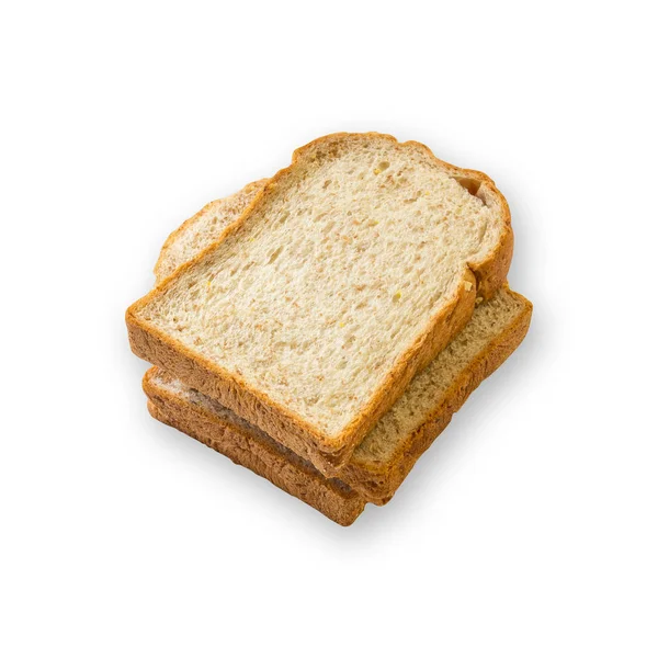 Pão fatiado sobre fundo branco — Fotografia de Stock