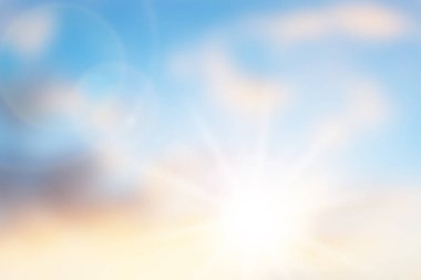 Gökyüzü parlak güneş ışığı ile soyut ve arka plan bulanık flare.