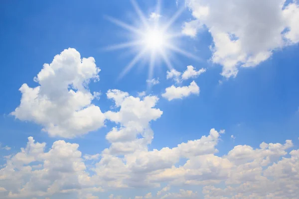 Sun with blue sky background. Royalty Free Stock Photos