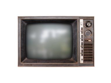 Beyaz üzerine eski televition