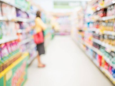 Süpermarket mağaza arka plan bulanıklık