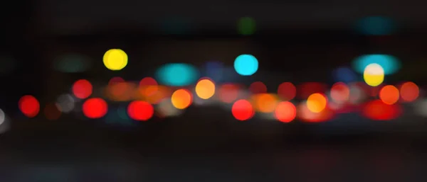 Abstraktní městská noční světlo bokeh pozadí — Stock fotografie