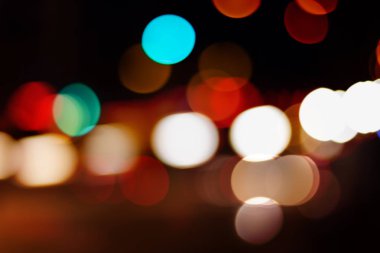 Soyut kentsel gece ışık bokeh arka plan