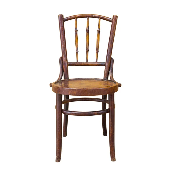 Beyaz arka plan üzerinde eski ahşap sandalye — Stok fotoğraf