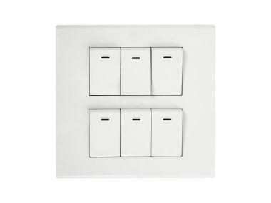 ışık düğmesi üzerine beyaz izole