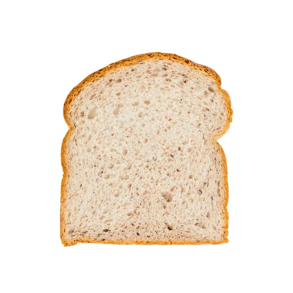 Krajíc chleba klíčících hnědá rýže izolované na bílém — Stock fotografie