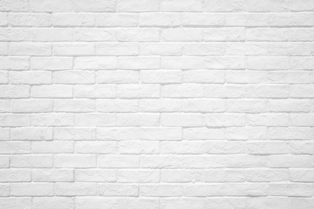 White brick wall texture and background.