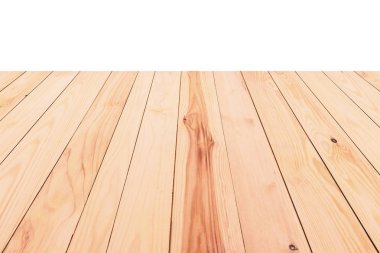 Ahşap zemin üzerinde beyaz arka plan izole.