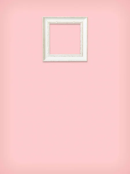 Vista superior del marco de madera sobre fondo rosa . —  Fotos de Stock