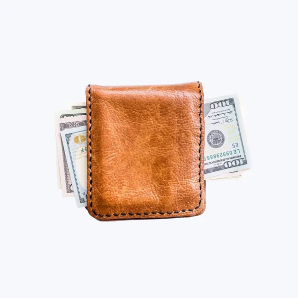 Billetes de dólares en cartera en blanco — Foto de Stock