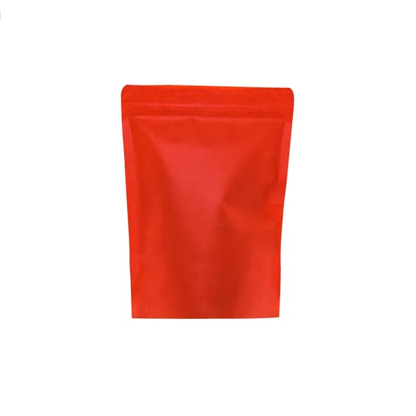 Bolsa de papel roja aislada en blanco — Foto de Stock