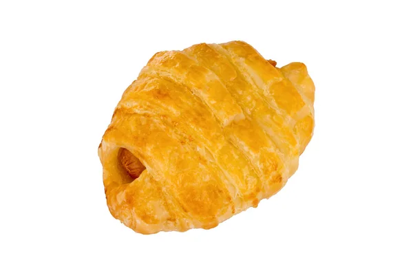 Kiełbaski croissant izolowane na białym tle. — Zdjęcie stockowe