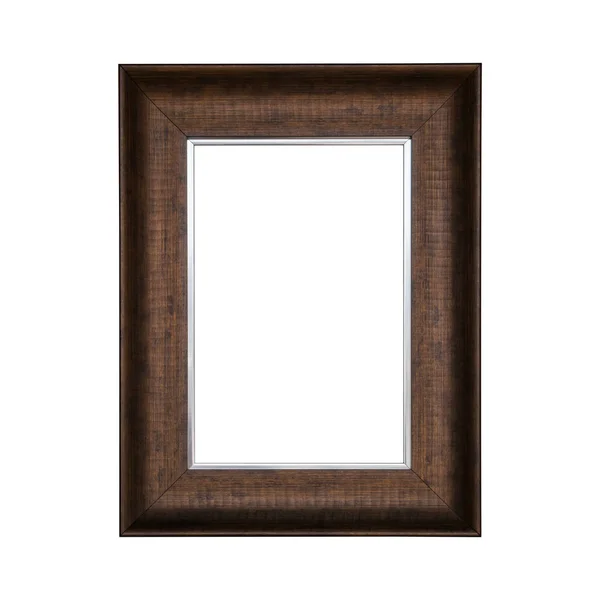 Old Wood Frame Isolated White Background — Stock Photo, Image