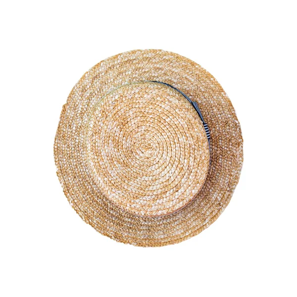 Sombrero de paja aislado sobre un fondo blanco — Foto de Stock