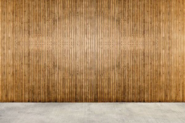 Holzwand mit Betonboden. — Stockfoto