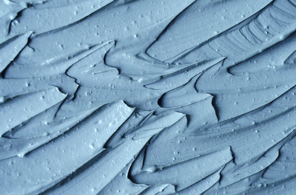 Blue cambrian cosmetic clay texture close up. Abstract background. 