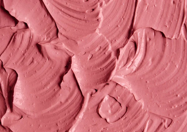 Argila cosmética rosa (creme facial, máscara) textura close-up, foco seletivo. Contexto abstrato — Fotografia de Stock