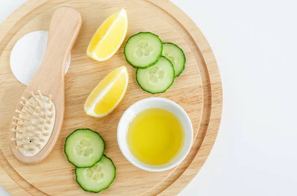 올리브유 집에서 마스크를 만드는 자연적 낭비의 개념은 없습니다 — 스톡 사진