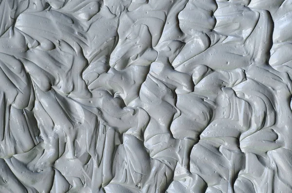 Gray Bentonite Facial Clay Mask Face Cream Body Wrap Texture — Stock Photo, Image