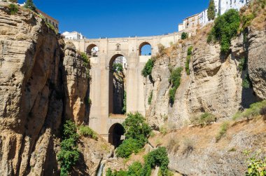 Tajo Boğazı üzerindeki Puente Nuevo Köprüsü. Ronda, Endülüs, İspanya