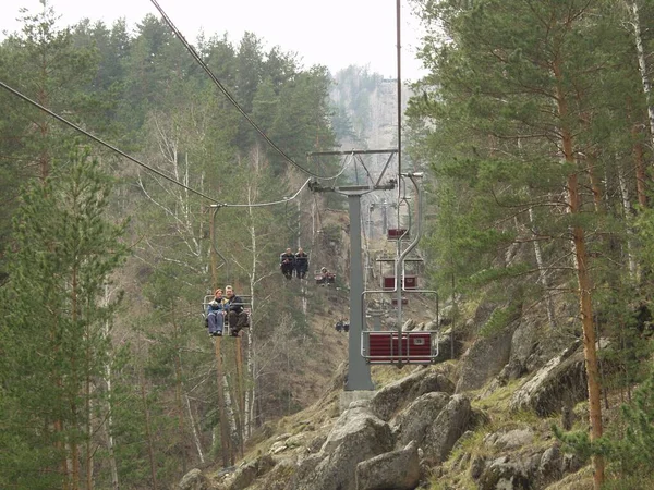 Cableway Para Topo Montanha Rússia Altai Resort Belokurikha — Fotografia de Stock