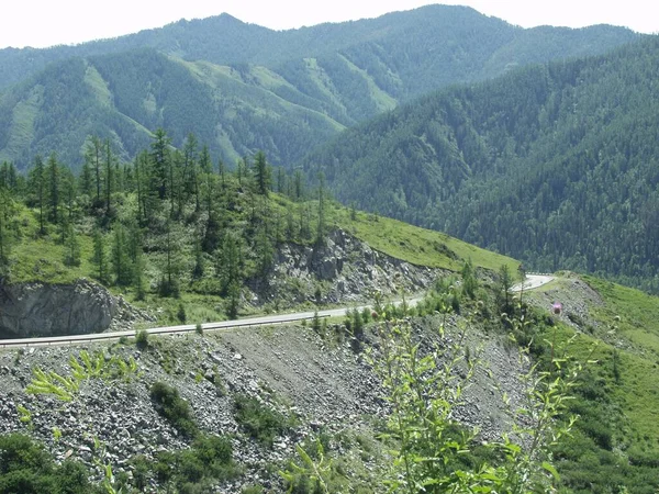 Chuysky tract through the Altai Mountains.  It stretches from the city of Biysk to the border with Mongolia