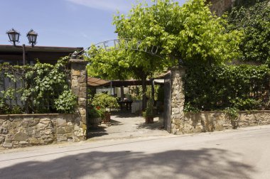 Tarihsel Edy Piu geleneksel Restoran girişinin dış görünümü 
