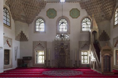 Gazi Hüsrev Bey Sarajevo, Bosna Hersek - 19 Ağustos 2017: iç-mosuqe şehir merkezinde dilenmek.