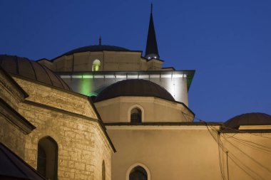 Gece Gazi Hüsrev Bey Camii, Saraybosna'da, Sarajevo, Bosna Hersek - 19 Ağustos 2017: mimari görünüm