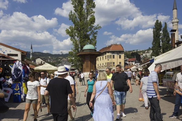 Sarajevo Bosna Hercegovina Srpna 2017 Centrum Města Sarajevo Denní Době — Stock fotografie