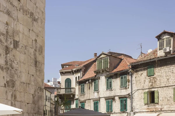 Split Croacia Agosto 2017 Murallas Edificio Dividido Antiguo Plaza Fruta — Foto de Stock