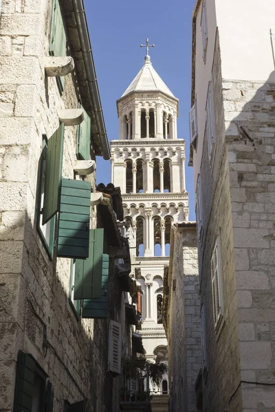 Split Croatia August 2017 Architectural View Saint Domnius Bell Tower — Stock Photo, Image