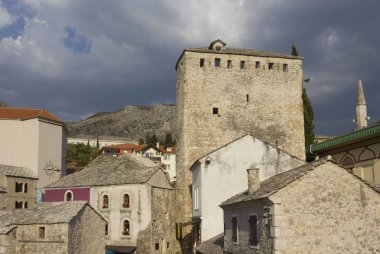 Mostar şehrinde eski binalar