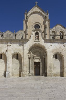 Matera, İtalya - 24 Ağustos 2017: San Giovanni battista kilise Matera, İtalya